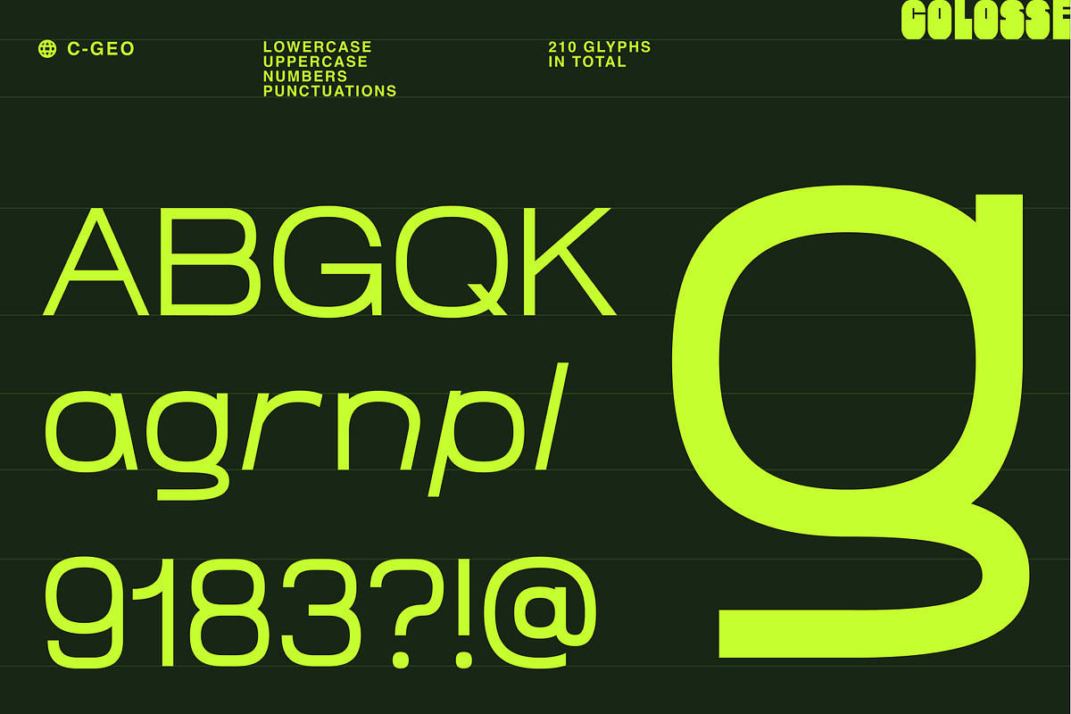 c-geo display typeface, a Sans Serif Font by Colosse Foundry (Photo 2 of 6)