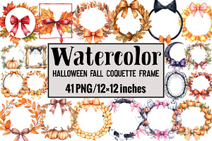 Halloween Fall Coquette Frame, an Illustration by Design Market