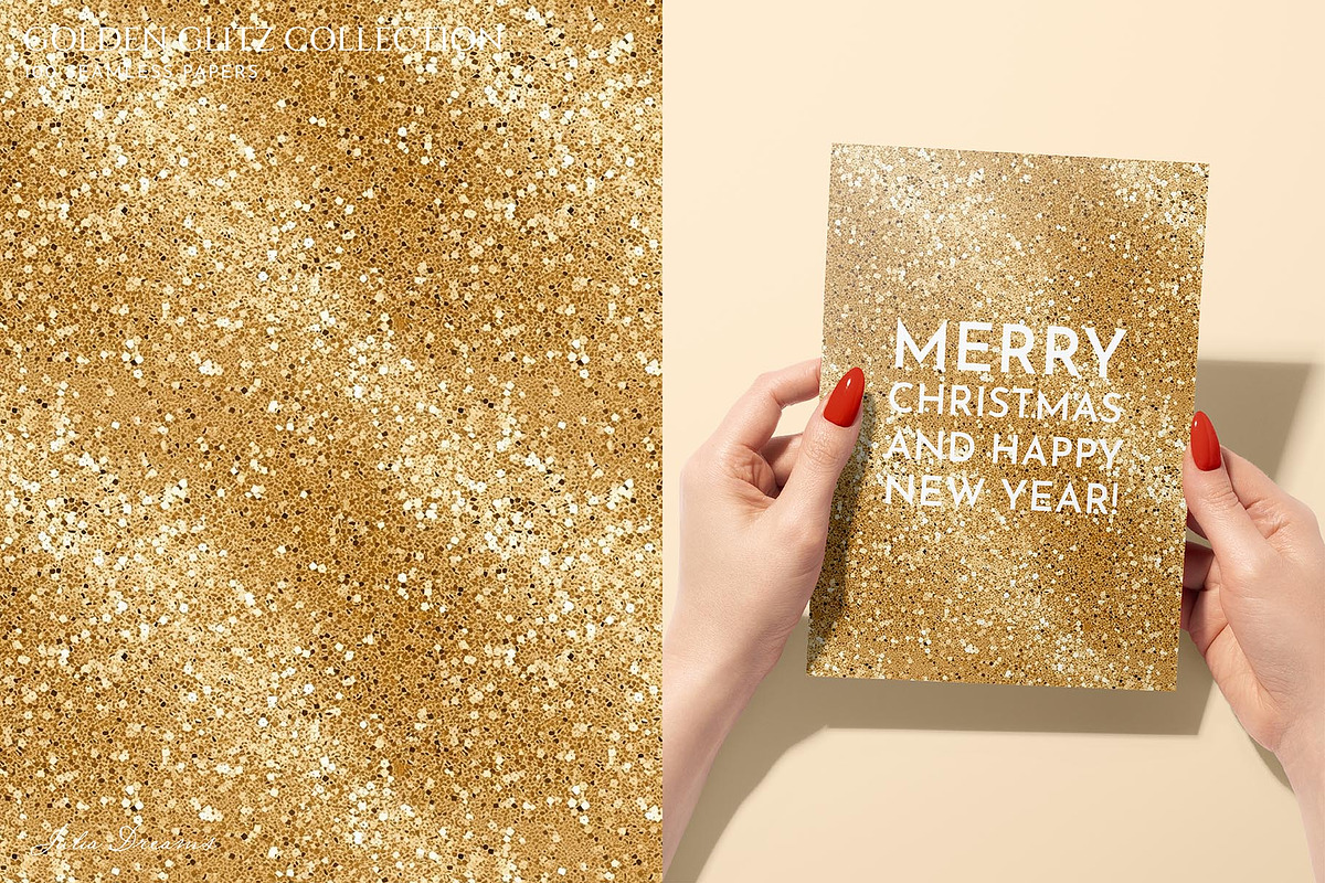 Golden Glitz Gold Seamless Textures, a Texture Graphic by Julia Dreams (Photo 3 of 8)