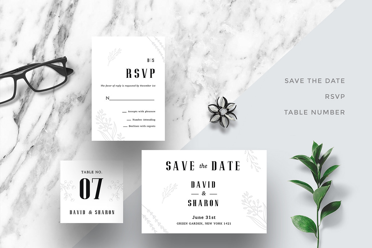 Minimal Wedding Invitation Suite, an Invitation Template by Creativestoree (Photo 4 of 5)