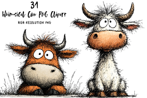 Whimsical Cow PNG Clipart, an Illustration by OK Design