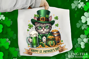 St. Patrick’s Day Cat PNG, an Illustration by Canvas Craft
