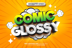 Comic Glossy 3D Editable Text Effect, a Layer Style Add-On by Md Jahidul99