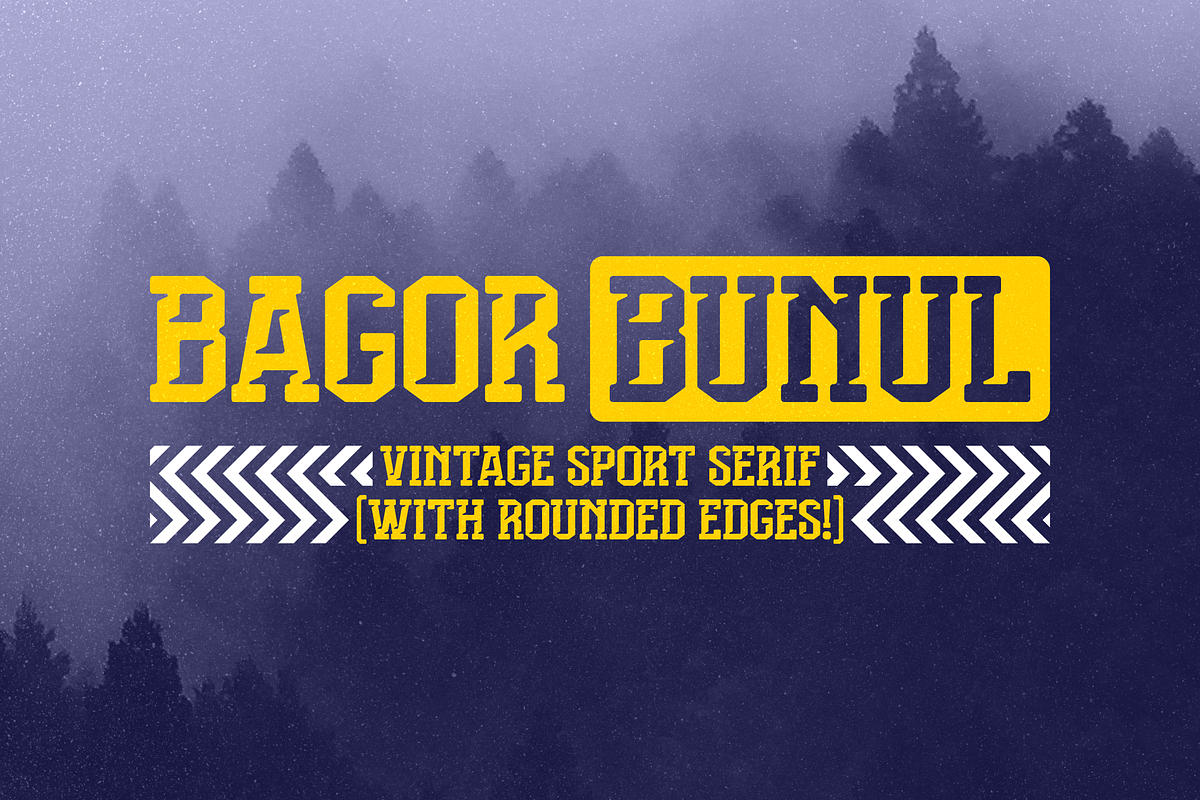 Bagor Bunul | Sport Font, a Serif Font by Twicolabs Fontdation (Photo 1 of 6)