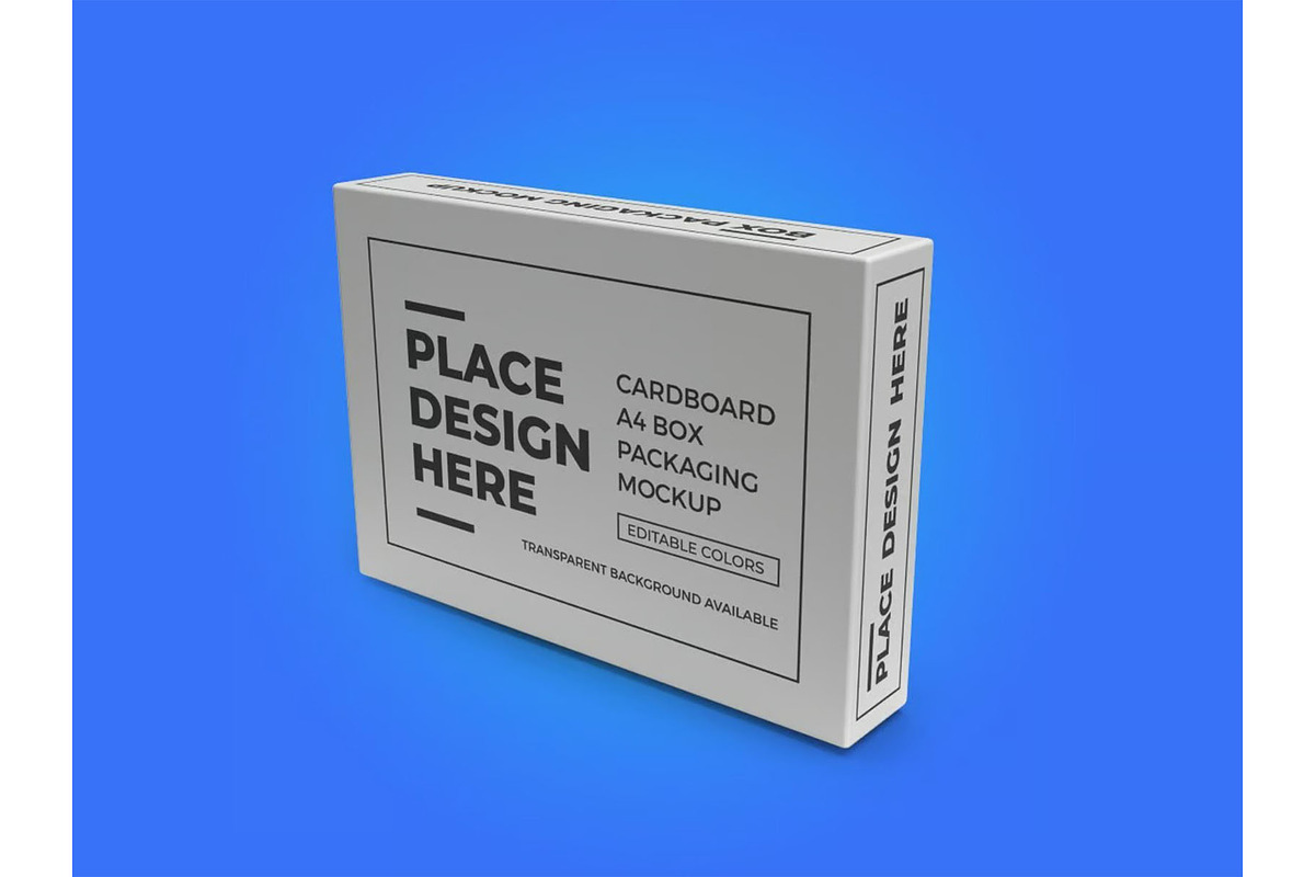 A4 Paper Box Packaging Mockup, a Packaging Mockup by DesignRushMarket (Photo 3 of 11)