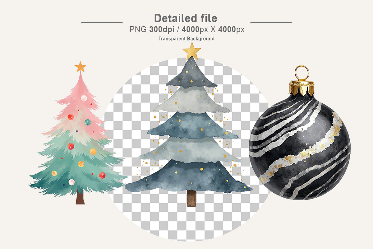 Modern Minimalist Christmas Clipart, an Illustration by Artnoy (Photo 3 of 8)