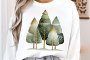 Cute Christmas Trees Clipart, an Illustration by Canvas Craft (Thumbnail 4 of 6)