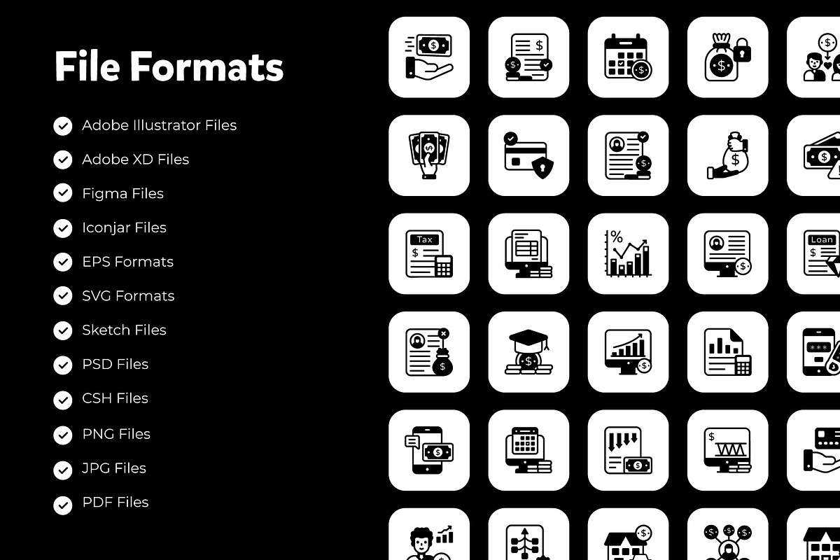 Personal Loans Glyph Icons, a Solid Icon by Brickclay (Photo 4 of 6)