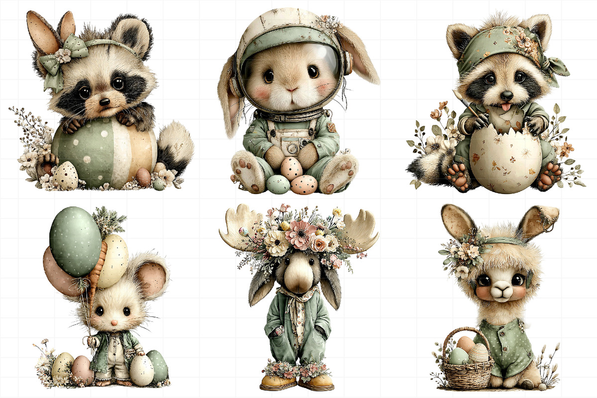 Quirky Easter Animals Clipart, an Illustration by Daily.Designs (Photo 5 of 7)
