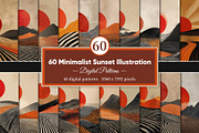 Minimalist Sunset Illustration, a Decorative Illustration by Housui Patterns (Thumbnail 1 of 9)