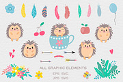 Cute hedgehogs. Kids collection, a Graphic by rinaletters (Thumbnail 5 of 5)