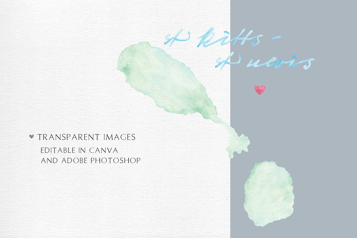 Watercolor of St Kitts and St Nevis, a Graphic by Beloved Paper (Photo 4 of 6)