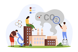 Analysis of impact of greenhouse, an Illustration by Flashvector