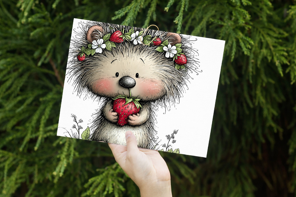 Whimsical Woodland Strawberry Clipar, an Illustration by Libby Wishes (Photo 7 of 7)