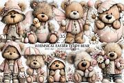 Whimsical Easter Teddy Bear Clipart, an Illustration by Canvas Craft (Thumbnail 1 of 7)