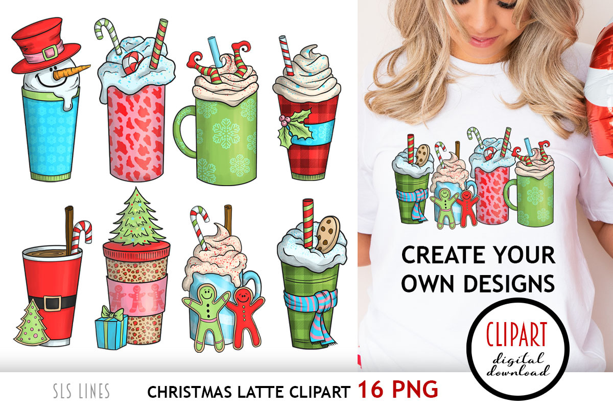Christmas Latte Clipart - Coffee PNG, a Food Illustration by SLS Lines (Photo 2 of 6)