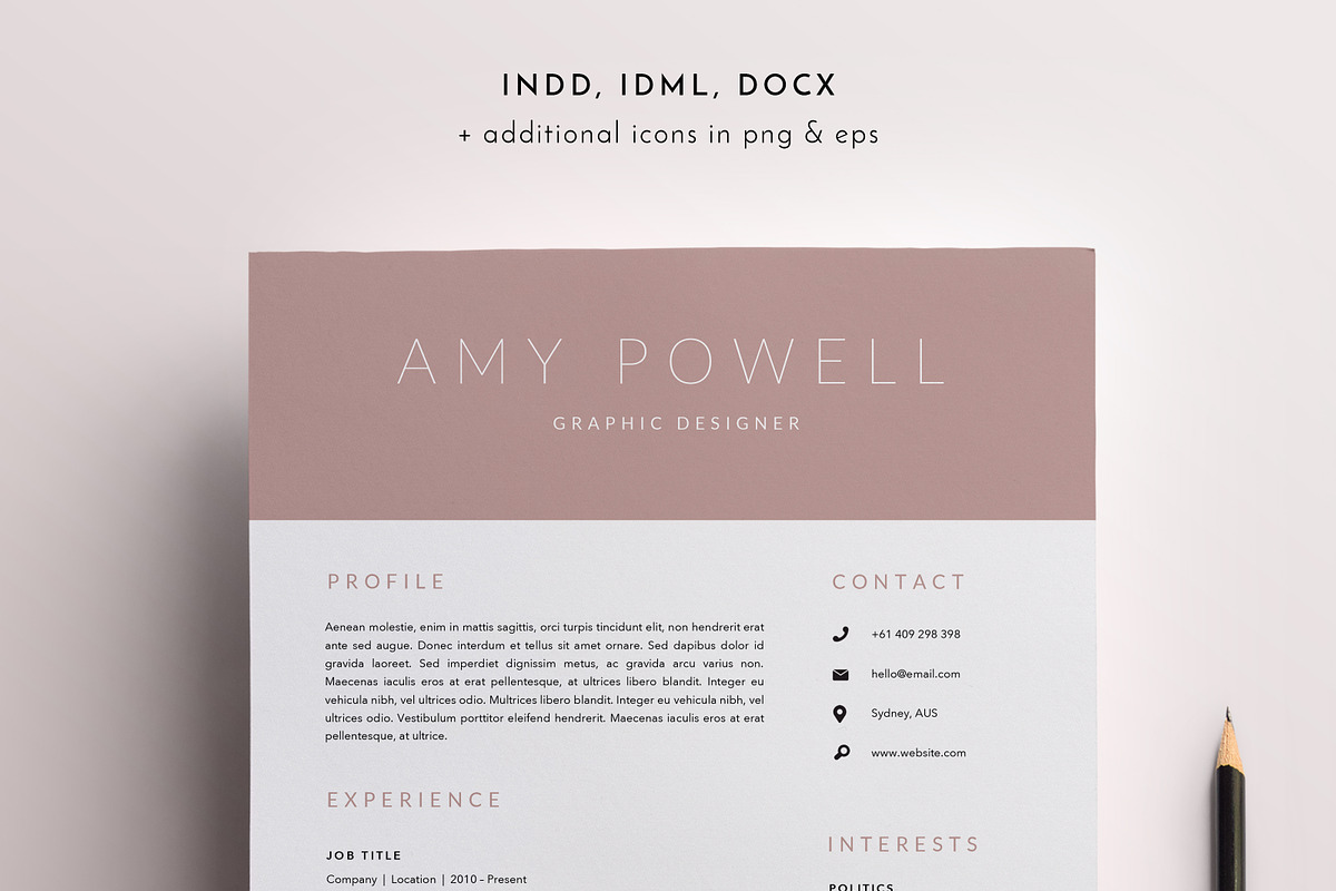 3 Page Resume Template | INDD + DOCX, a Resume Template by BlackDotResumes (Photo 1 of 5)