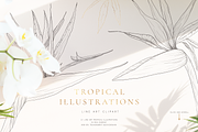 Tropical paradise. Line art set, an Illustration by Pamyatka Shop (Thumbnail 6 of 13)