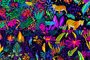 20 Seamless Neon Jungle Patterns, a Pattern Graphic by Nordic Design (Thumbnail 6 of 9)