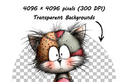 Whimsical Floral Cat Clipart Bundle, an Animal Illustration by one-touch (Thumbnail 8 of 18)