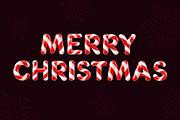 Christmas Candy Cane Alphabet, a Seasonal Illustration by Elen_Art (Thumbnail 3 of 3)
