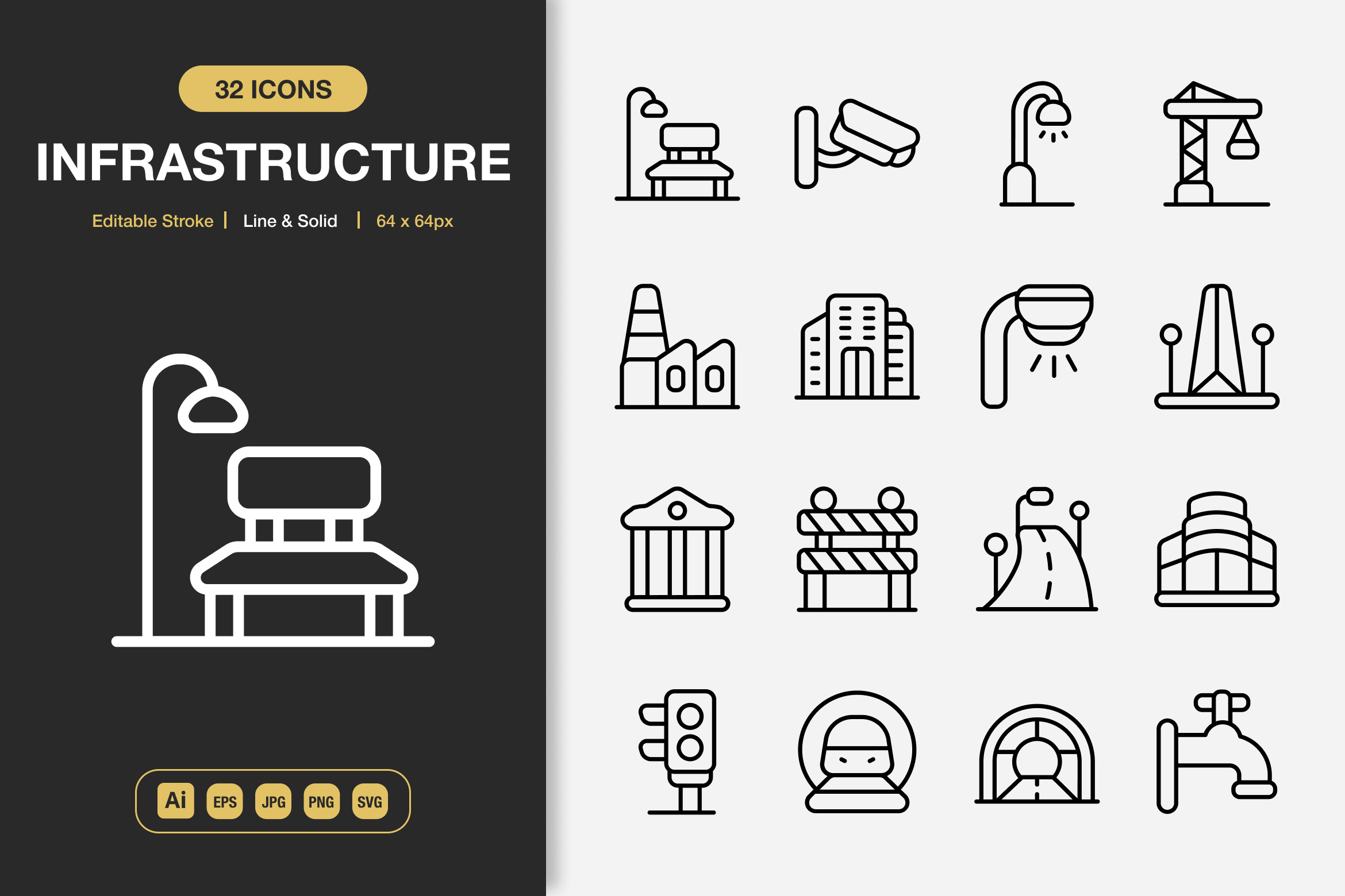 Infrastructure Icons, an Icon by Spacepixel Creative