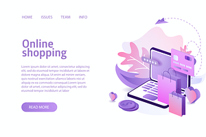 Online shop website landing