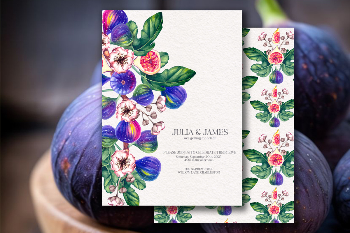 Figura Fig Plant Watercolor clipart, a Food Illustration by SashaKondr (Photo 3 of 12)