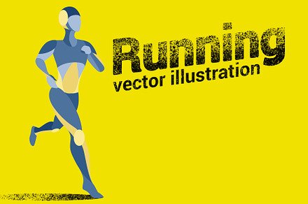 Smooth shapes vector Running man