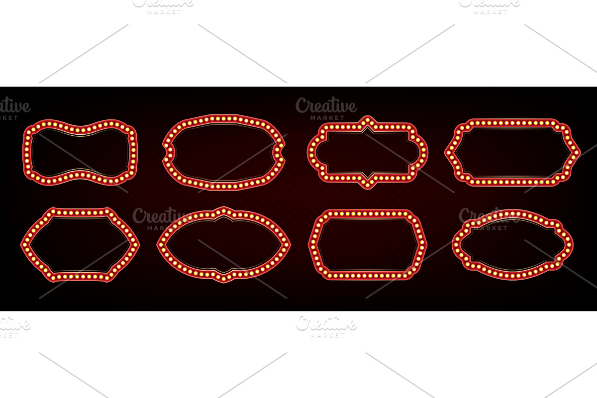 Retro light bulb frames of different, an Illustration by art PVP - market