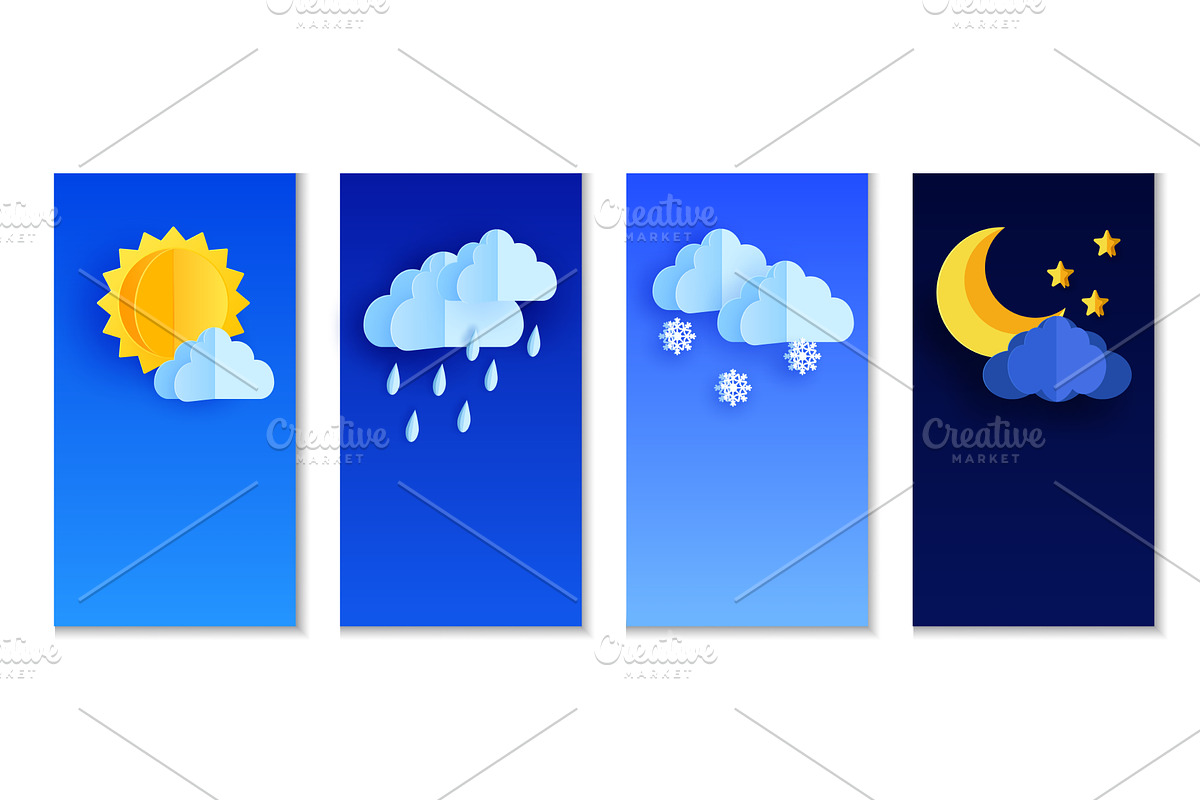 Rainy, snowy and night weather, a Seasonal Illustration by Buch&Bee