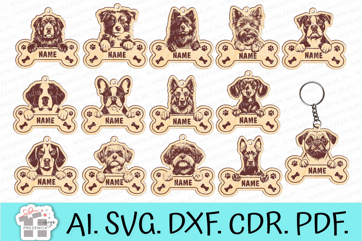 Keychain Peeking dog svg laser cut, a Pattern Graphic by MegaPrezencik (Photo 1 of 6)