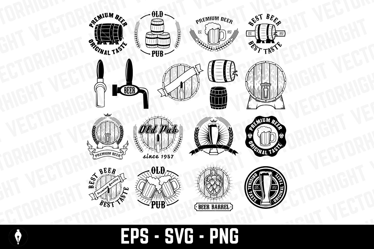 Set of beer labels, badges and desig, a Branding & Logo Template by Vectorhight (Photo 1 of 3)