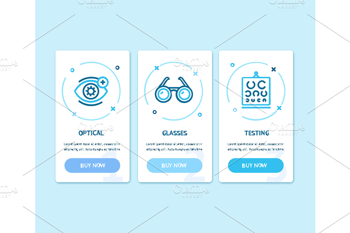 Ophthalmology and Optometry Banners, a Healthcare Illustration by ...