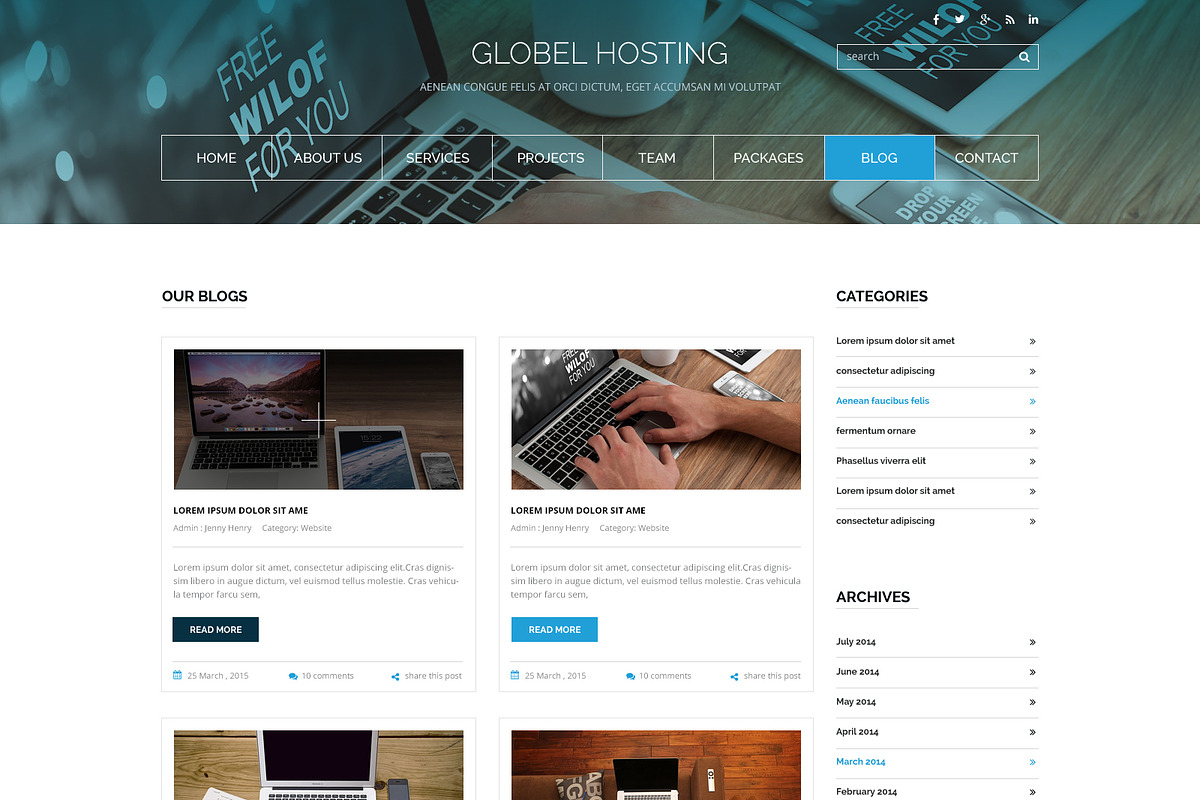 One Page Hosting PSD Web Template, a Landing Page Template by WebbyTemplates (Photo 4 of 4)