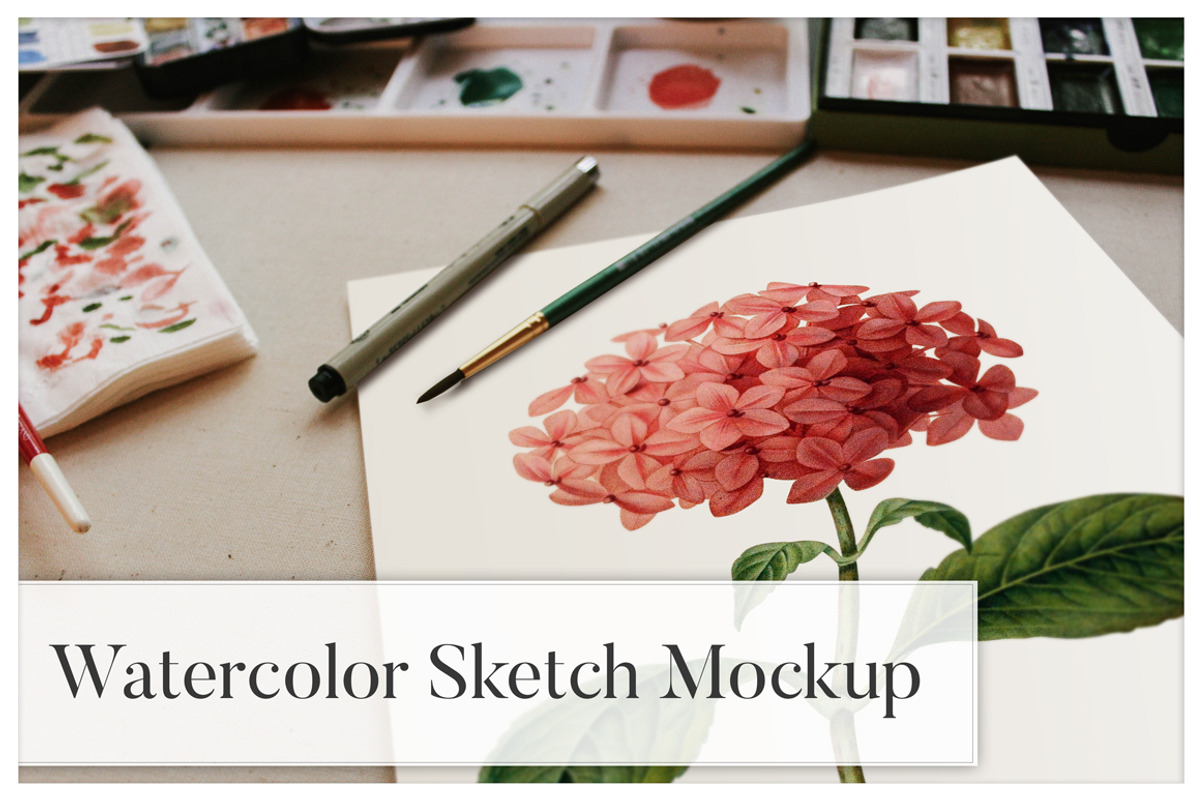 Watercolor Sketch Mockup, a Mockup by Europe.graphics (Photo 1 of 3)