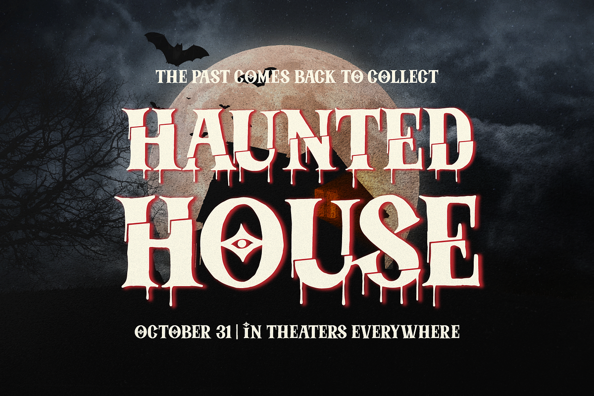 Sliced Phantom Spooky Halloween Font, a Blackletter Font by Denustudios (Photo 2 of 12)