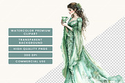 Watercolor Elven Reign Clipart, a Person Illustration by BusyDaydesign (Thumbnail 7 of 9)