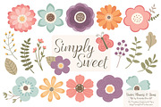 Vintage Floral Clipart & Vectors, an Illustration by Amanda Ilkov (Thumbnail 1 of 4)
