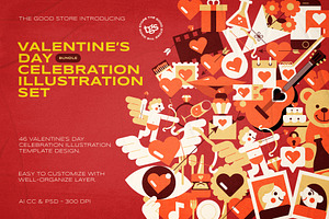 Valentine’s Day Illustration Set, an Object Graphic by The Good Store