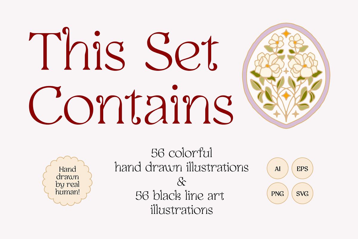 SENTIMENTAL Vintage Floral Logo Set, an Object Graphic by Artflorara (Photo 2 of 13)