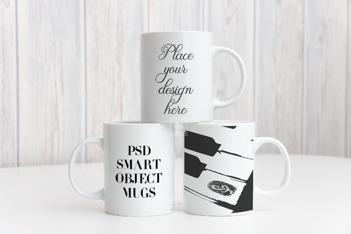 3 Coffee mug mockups three cups psd, a Cups & Container Mockup by Leo Flo Mockups (Photo 1 of 2)