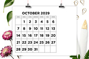 2029 Large Number 8.5x11 Calendar, a Stationery Template by Running With Foxes (Thumbnail 4 of 5)