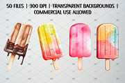 Watercolor Popsicle Clipart Set, a Food Illustration by CropUp Creative (Thumbnail 5 of 5)