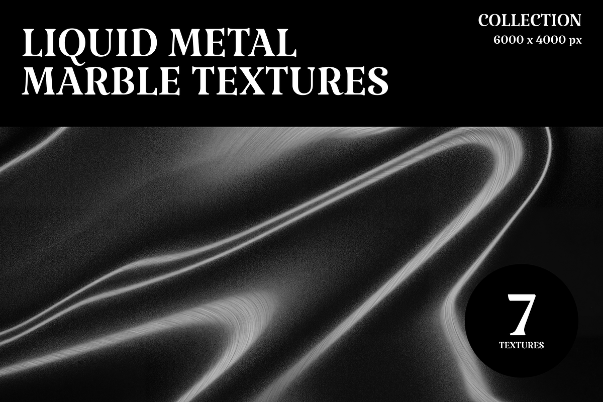 Liquid Metal Marble Textures — 7 PNG Backgrounds