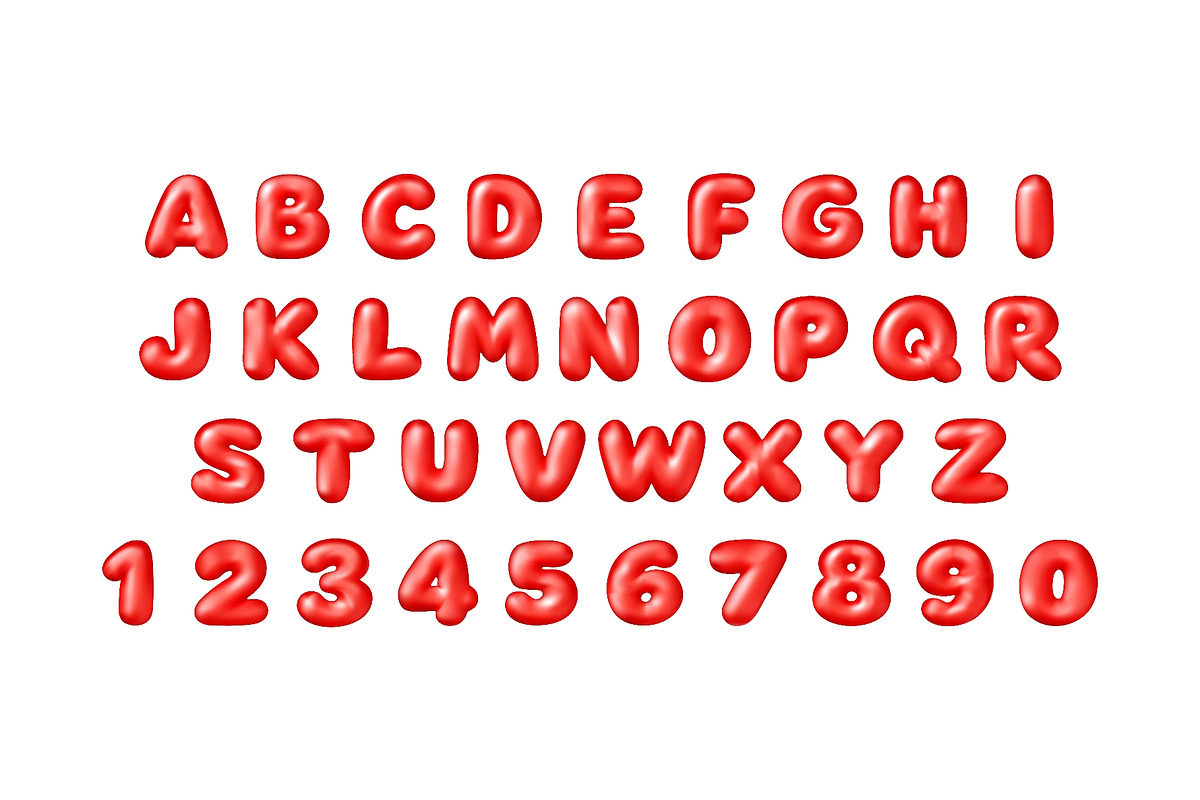 Red 3d alphabet and numbers in, an Object Illustration by Abscent (Photo 1 of 3)
