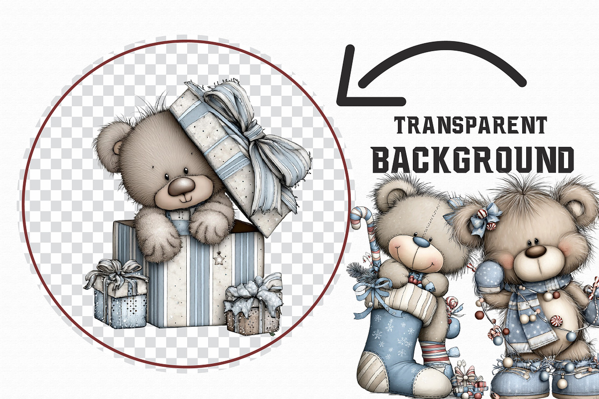 Christmas Bears Clipart Bundle, an Illustration by Libby Wishes (Photo 4 of 7)