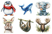 Watercolor Animal Clipart Bundle, an Illustration by SinaCreation (Thumbnail 2 of 5)