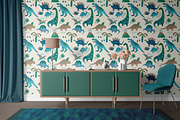 DINOSAUR watercolor pattern, a Pattern Graphic by watercolor kamill (Thumbnail 3 of 11)