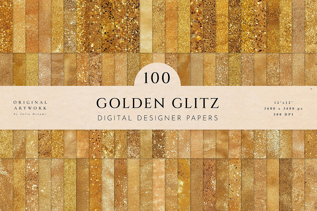 Golden Glitz Gold Seamless Textures, a Texture Graphic by Julia Dreams (Photo 8 of 8)